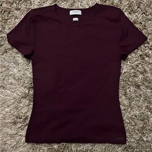 Aritzia Men’s Short Sleeve Crew in Deep Burgundy